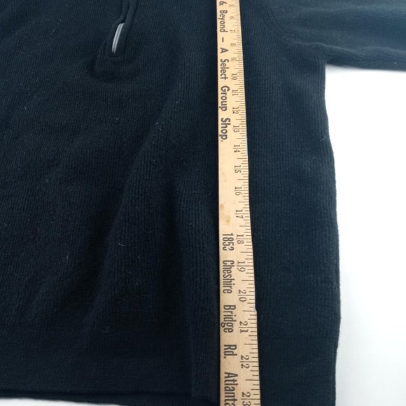 Linea Raffi Uomo Extra Fine Merino Wool 1/4 Zip Pullover Sweater Black Size XL54 - Picture 7 of 7
